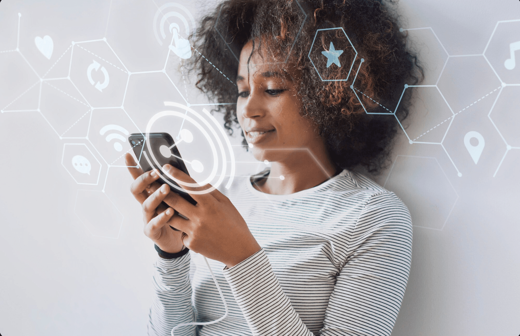 Traveler using mobile internet in Nigeria